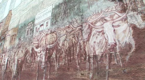 Chisolm trail mural Video stock 537459