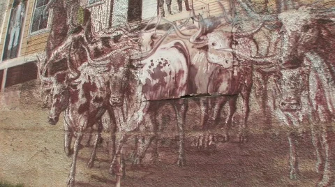Chisolm trail mural Stock Footage 537479