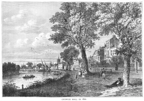 Chiswick Mall 1820 Stock Illustration