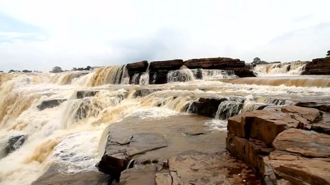 The Chitrakoot natural waterfall Stock Footage 80796185