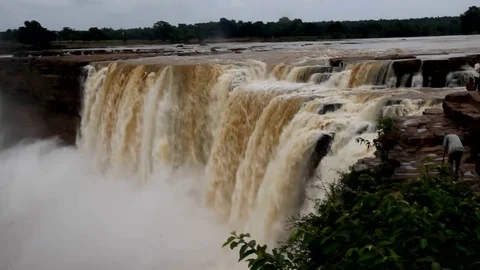 The Chitrakoot natural waterfall Stock Footage 80797162