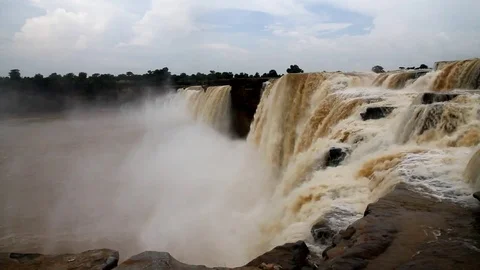 The Chitrakoot natural waterfall Stock Footage 80797257