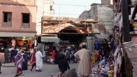 Chitta Gate Located Within The Kashmiri Bazaar: Lahore, Pakistan. 27 Jan 2026 Stock Footage 327795603