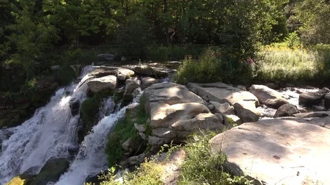 Chittenango Falls panning from the top. Stock Footage 70051415
