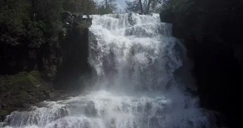 Chittenango Falls State Park Pan Forwards while Rising Stock Footage 109075139