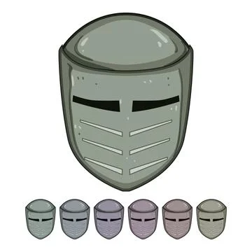Chivalry knight helmet cartoon vector graphic Stock Illustration