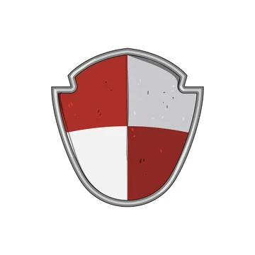 Chivalry shield knight cartoon vector illustration Stock Illustration