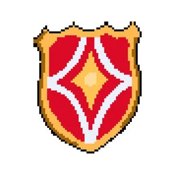 Chivalry shield knight pixel art vector illustration Stock Illustration
