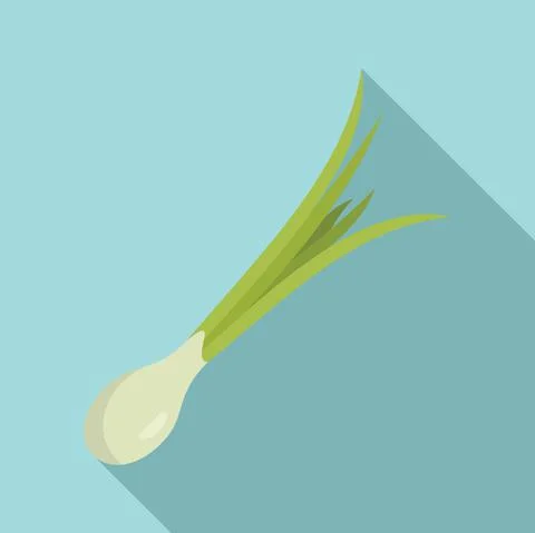 Chive basil icon flat vector. Fresh onion Illustrazione stock