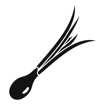 Chive basil icon simple . Fresh onion Stock Illustration