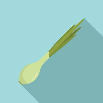 Chive onion icon flat vector. Garlic chinese Illustrazione stock