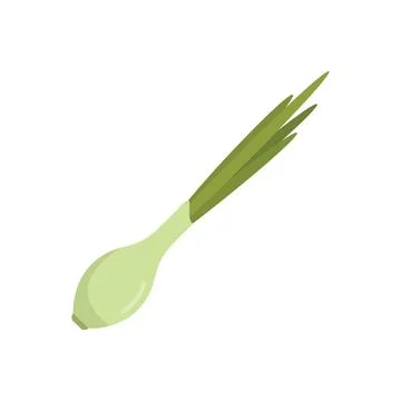 Chive onion icon flat vector. Garlic chinese Illustrazione stock