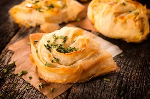 Chive on pie Stock Photos