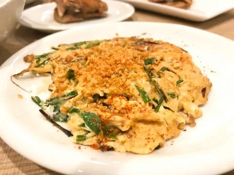 Chive Scramble eggs Stock Photos