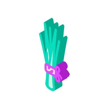 Chives onion isometric icon vector illustration Illustrazione stock