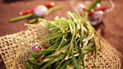 Chives, spring vegetables (2) Stock Footage 202258760