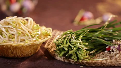 Chives, spring vegetables (5) Stock Footage 202258769