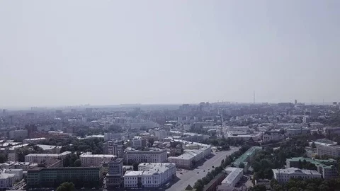 Chkalov staircase. Nizhny Novgorod, Russia, From Dron Stock Footage