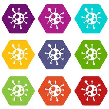Chlamydia virus icons set 9 vector Stock Illustration