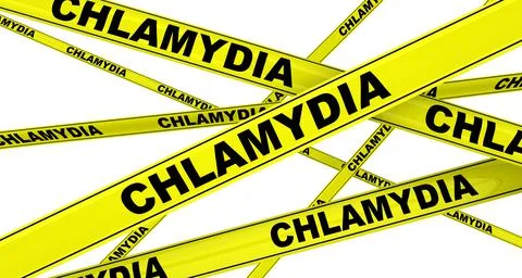 Chlamydia. Yellow warning tapes Ilustração Stock