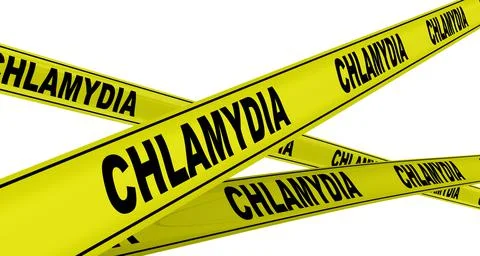 Chlamydia. Yellow warning tapes 스톡 일러스트