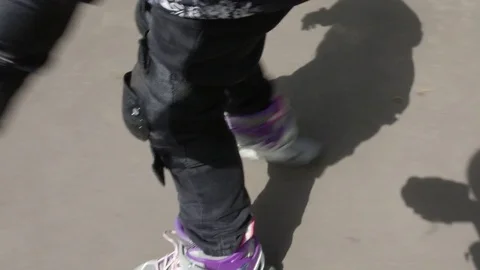 Chlld on Roller Skates Stock Footage 75568453