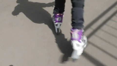 Chlld on Roller Skates Stock Footage 75568511