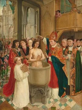 Chlodwigs taufe The Baptism of ClovisÂ¬ label QS:Les,El bautismo de Clodov. Stock Photos