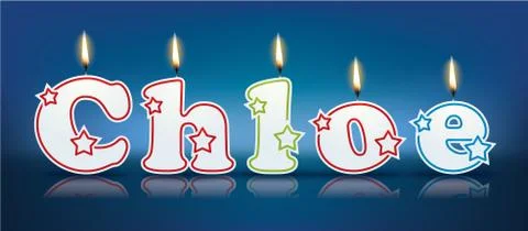 Chloe written with burning candles Stock Illustration