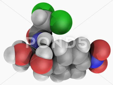 Chloramphenicol drug molecule Stock Illustration