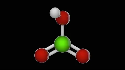 Chloric acid. HClO3. Seamless loop. RGB + Alpha (Transparent) channel Stock Footage 154230760