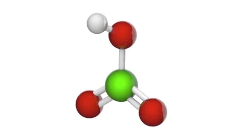 Chloric acid. HClO3. Seamless loop. White background Stock Footage 154230762