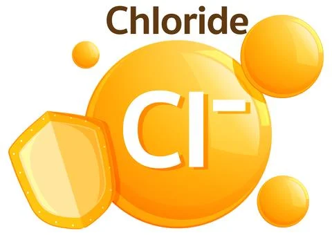 Chloride Ion Symbol with Protective Shield Illustration Stock Illustration