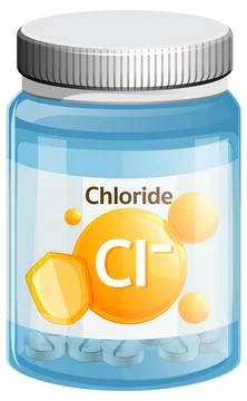 Chloride Supplement Bottle Vector Illustration Stock Illustration