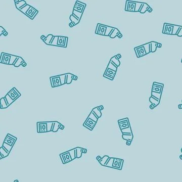 Chlorine bleach line vector seamless pattern Stock Illustration