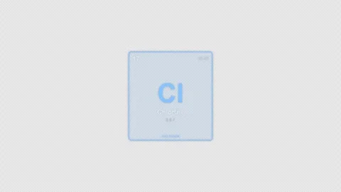 Chlorine Cl Periodic Table Element Tile Labeled Animation Video Overlay Alpha 4K Stock-Footage 339371352