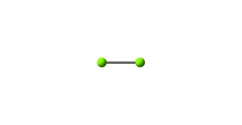Chlorine molecular structure isolated on white Stock Illustration