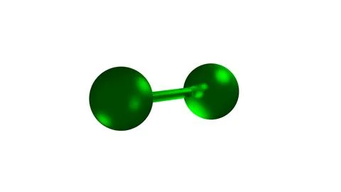 A Chlorine Molecule over White Background 00000 イラスト素材