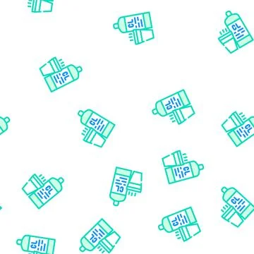 Chlorine smell vector seamless pattern line Illustration