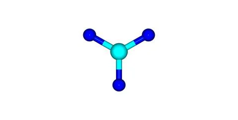 Chlorine trifluoride molecular structure isolated on white Stock Illustration