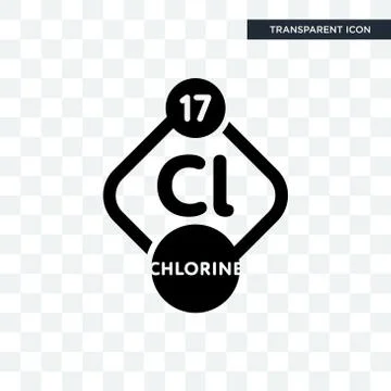 Chlorine vector icon isolated on transparent background, chlorine logo design Stock Illustration