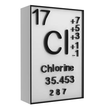 Chlorine,Phosphorus on the periodic table of the elements on white blackgro.. Stock Illustration