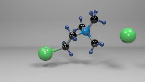 Chlormequat molecule. Stock Illustration