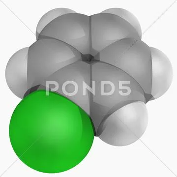 Chlorobenzene molecule Stock Illustration