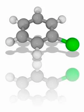 Chlorobenzene organic compound molecule Stock Illustration