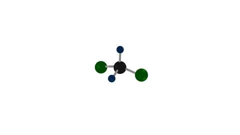 Chlorofluorocarbon Molecule or Particle Floating in Microscopic World - Over Stock Illustration