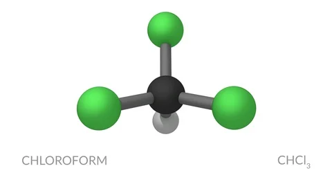 Chloroform molecule, rotating seamless loop, 3d animation, 4k 30fps Video stock 92504984