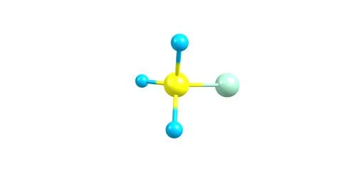 Chloromethane molecular structure isolated on white Stock Illustration