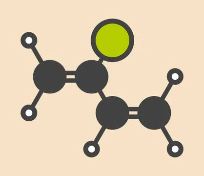 Chloroprene molecule Stock Illustration