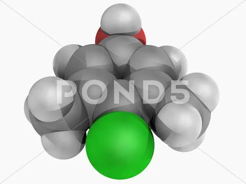 Chloroxylenol molecule Stock Illustration